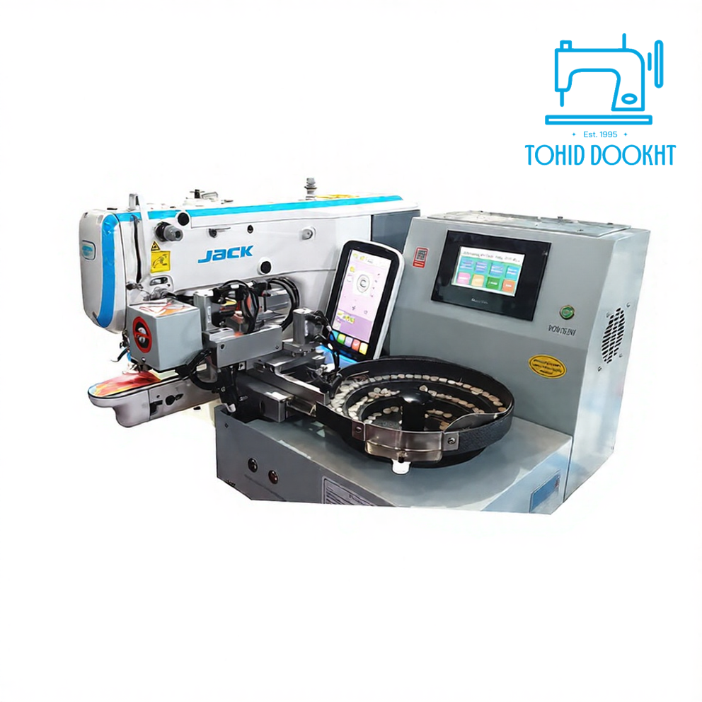 چرخ خیاطی ‌دکمه دوز ریلی فیدر دار جک مدل ۱۹۰۳GR فول اتومات